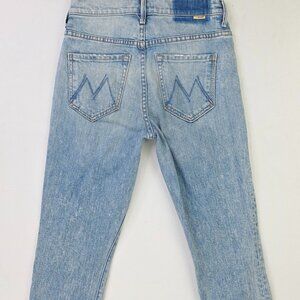 Mother Superior The Stunner Ankle Chew Size 24X25 Womens Blue Denim Logo Jeans